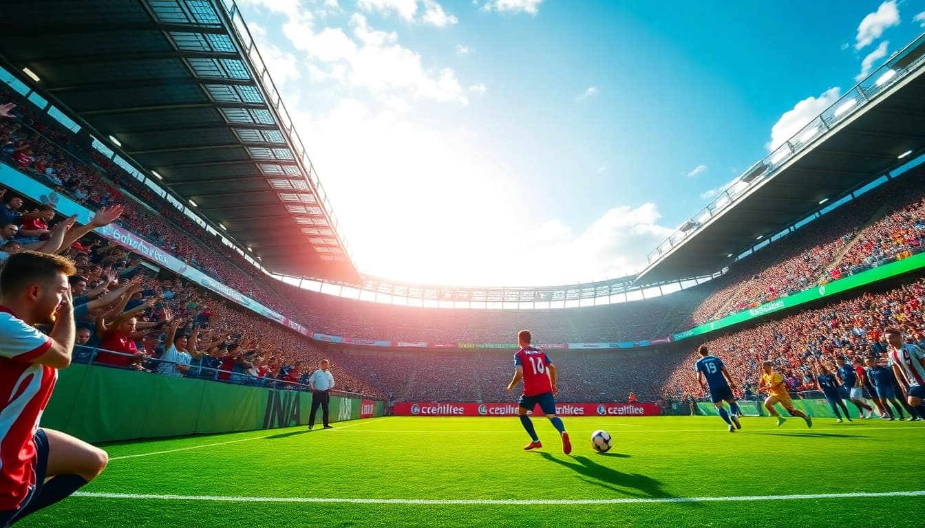 Watch vibrant soccer action through https://socolive.spot/ with cheering fans.