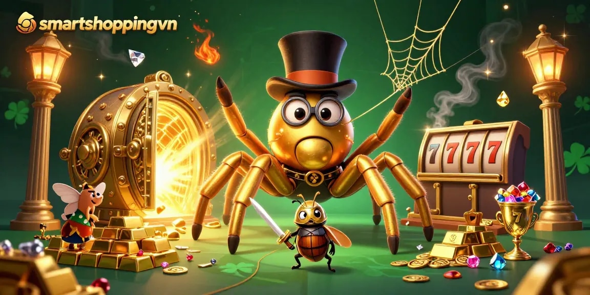 Engage with smartshoppingvn at the casino as the beetle knight prepares for a golden treasure adventure.