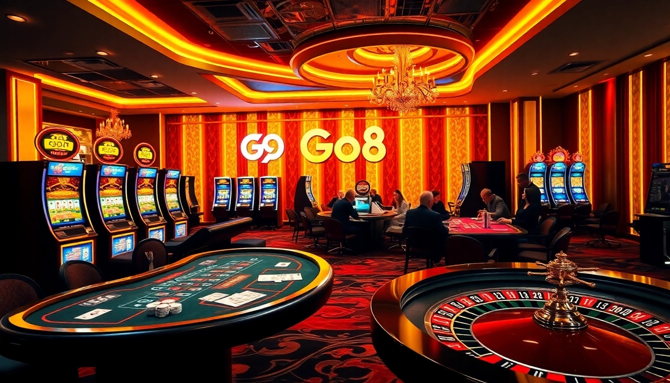 Experience the thrill of Go8 gambling in a vibrant casino atmosphere filled with action and excitement.