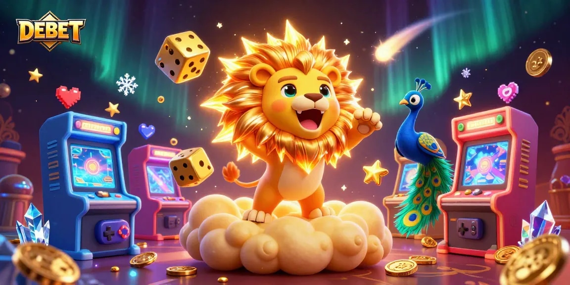 Experience thrilling gaming with DEBET, where vibrant characters and casino elements ignite excitement.