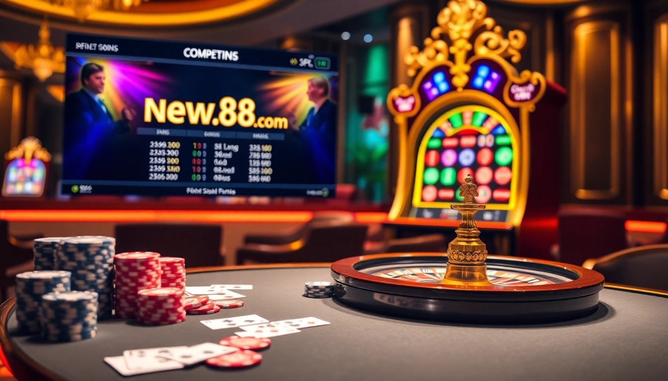 Experience thrilling excitement at new88.com with engaging poker games and vibrant casino visuals.