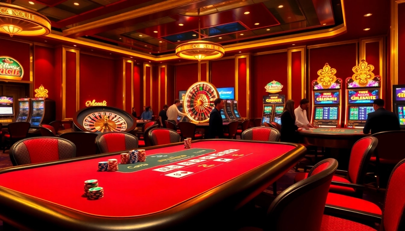 Players enjoying table games at https://lode88.network/ with vibrant casino atmosphere.