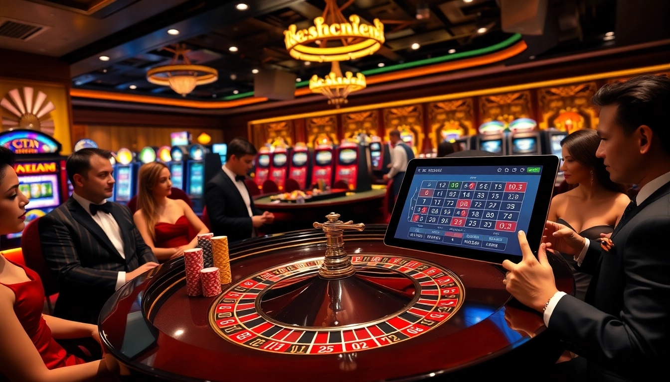 Experience the thrill of gambling at xx88.free with strategic poker chips and a vibrant roulette table.