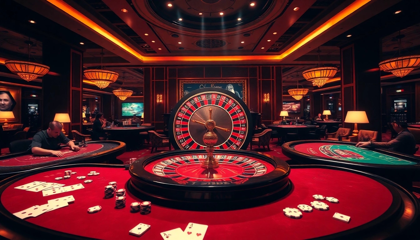Experience the thrill of gambling at Nhà Cái 9BET with a vibrant casino scene featuring roulette, poker, and luxury.