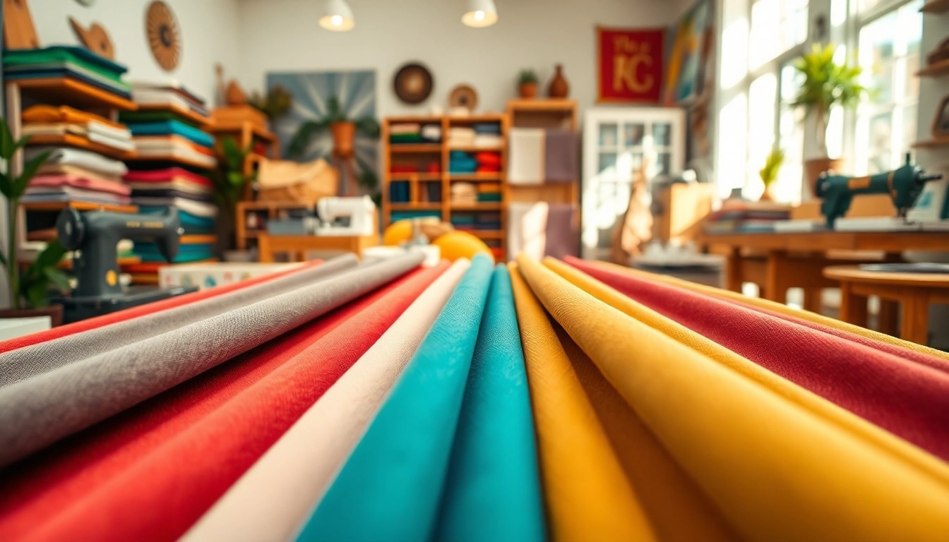 Bekijk goedkope canvas stoffen in een kleurrijke stoffenwinkel met levendige materialen.