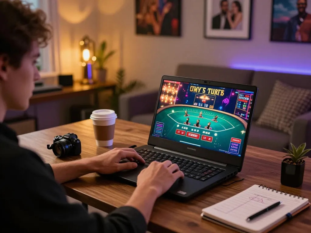 Player engaging in live dealer blackjack game at https://sky888.cn.com/ during cozy home session