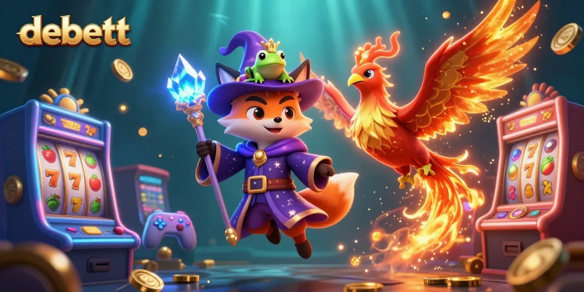 Win big with debett's vibrant 3D slot machines featuring magical characters and jackpot symbols.