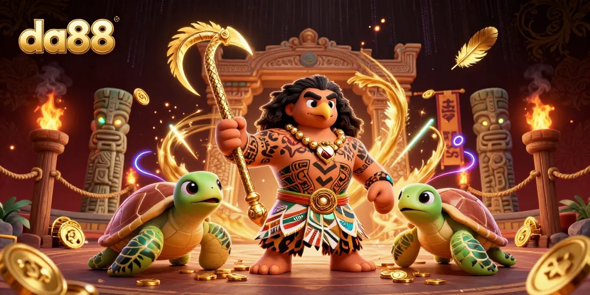 Engage with da88's vibrant casino world featuring playful characters and dynamic gaming elements.