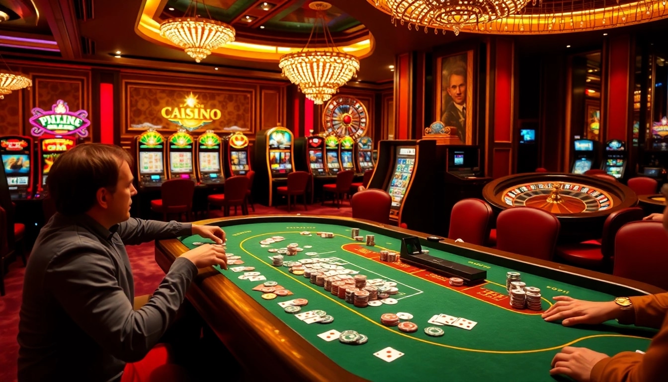 Experience thrilling gameplay at s8casino with vibrant poker tables and exciting slot machines.
