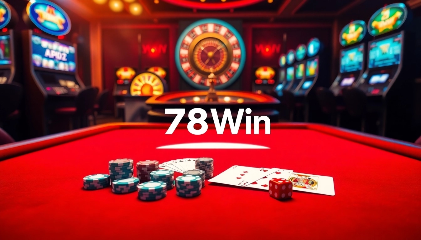 Engage with thrilling gameplay at 78Win's luxurious online casino, complete with vibrant gaming elements.