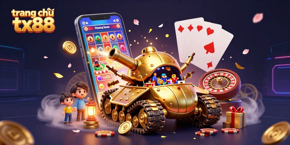 Experience the thrill of gaming at trang chủ tx88 with dynamic casino visuals and vibrant elements in a futuristic setting.
