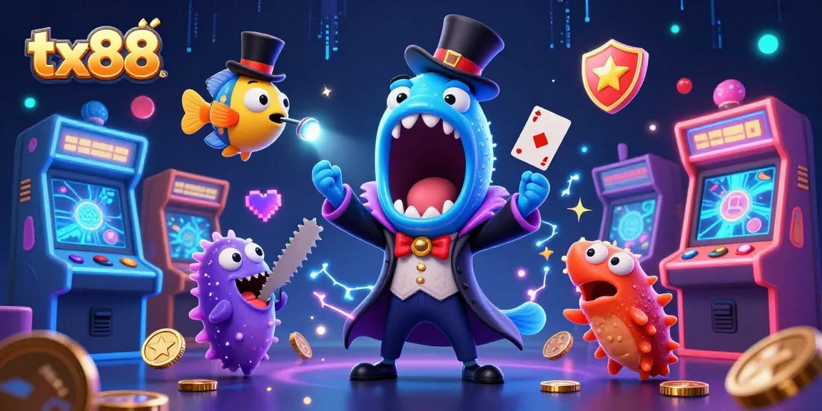 Join the excitement at tx88 where the bioluminescent eel dazzles with card tricks while exploring lively casino vibes.