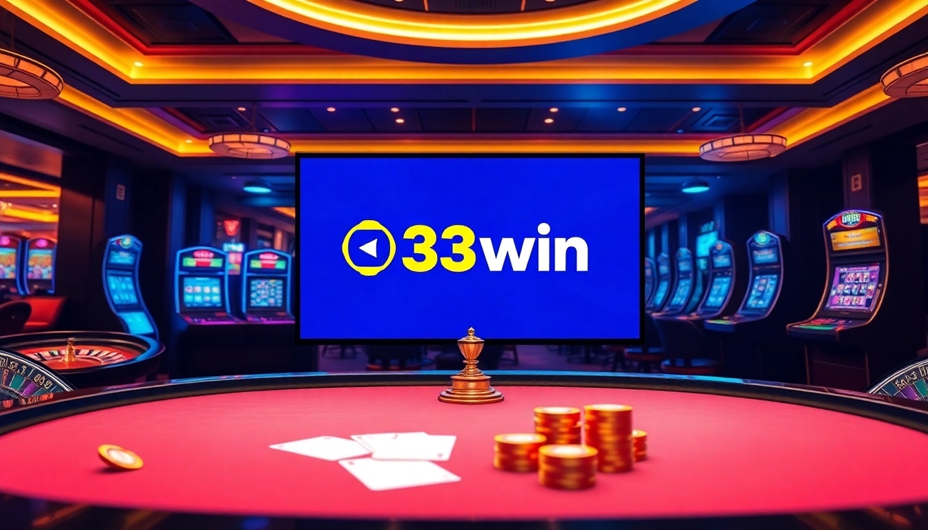 Join the excitement at https://33win.property/ with a stunning view of modern casino gaming and vibrant slot machines.