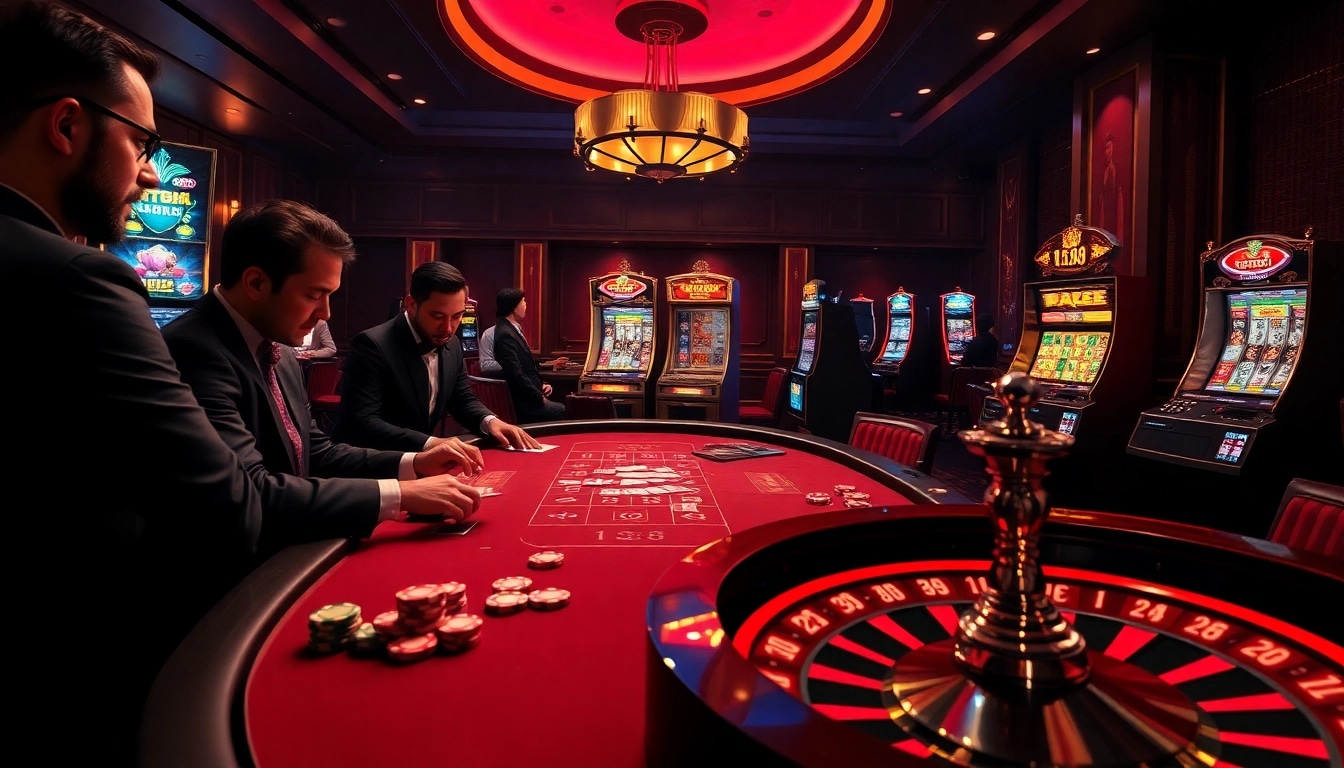 Players engage in a thrilling poker game at tr88 casino, showcasing excitement and high stakes.