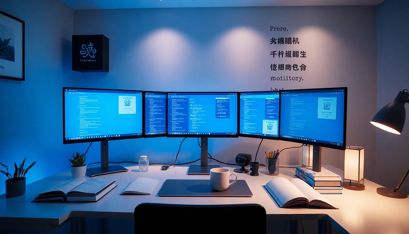Innovative workspace for language learning with 有道 translation tools and digital interface.