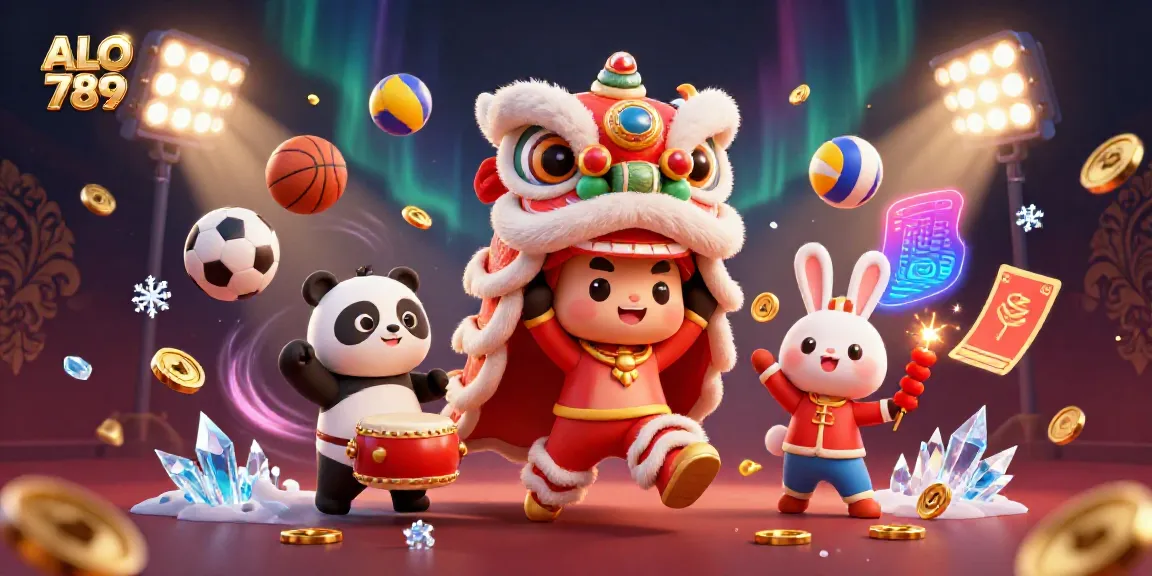 Experience the thrilling action of ALO 789 with vibrant characters, dynamic sports elements, and rich gambling imagery.