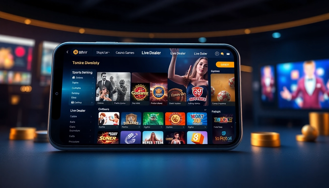 88vv online gambling platform showcasing diverse games and modern design.