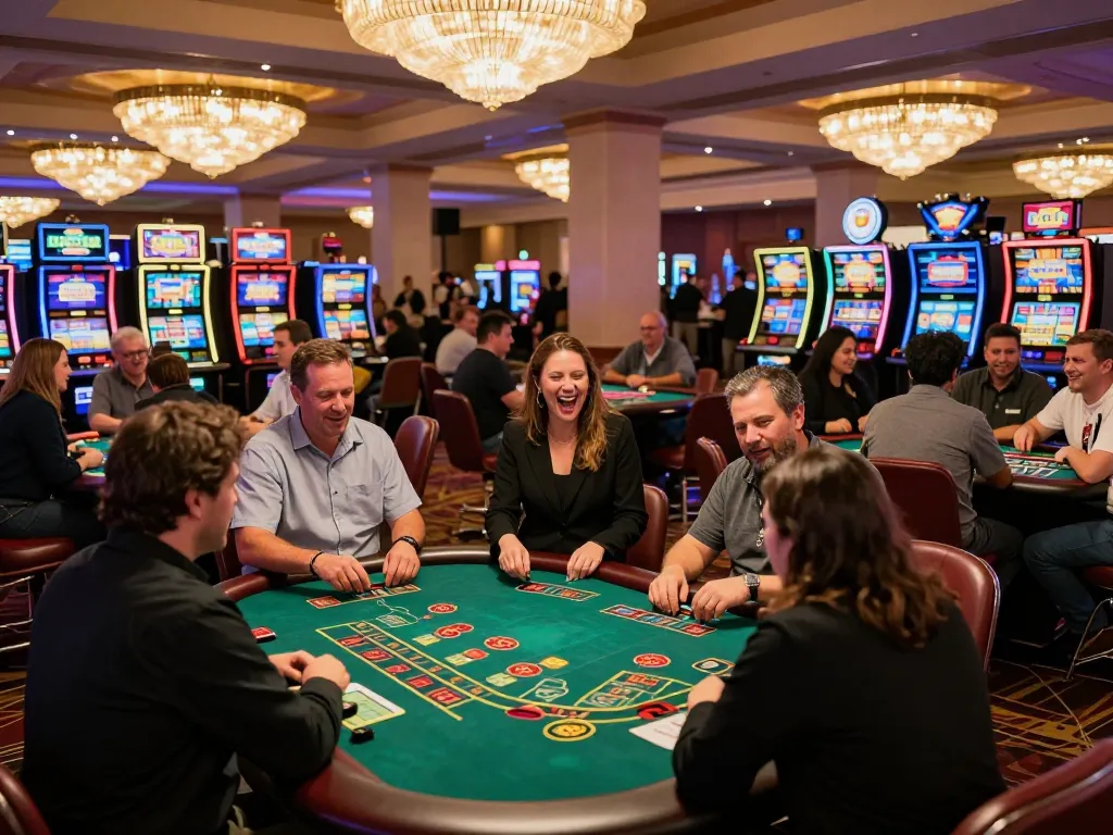 Players experiencing the thrill of winning at the 7me casino floor during an exciting gaming session.