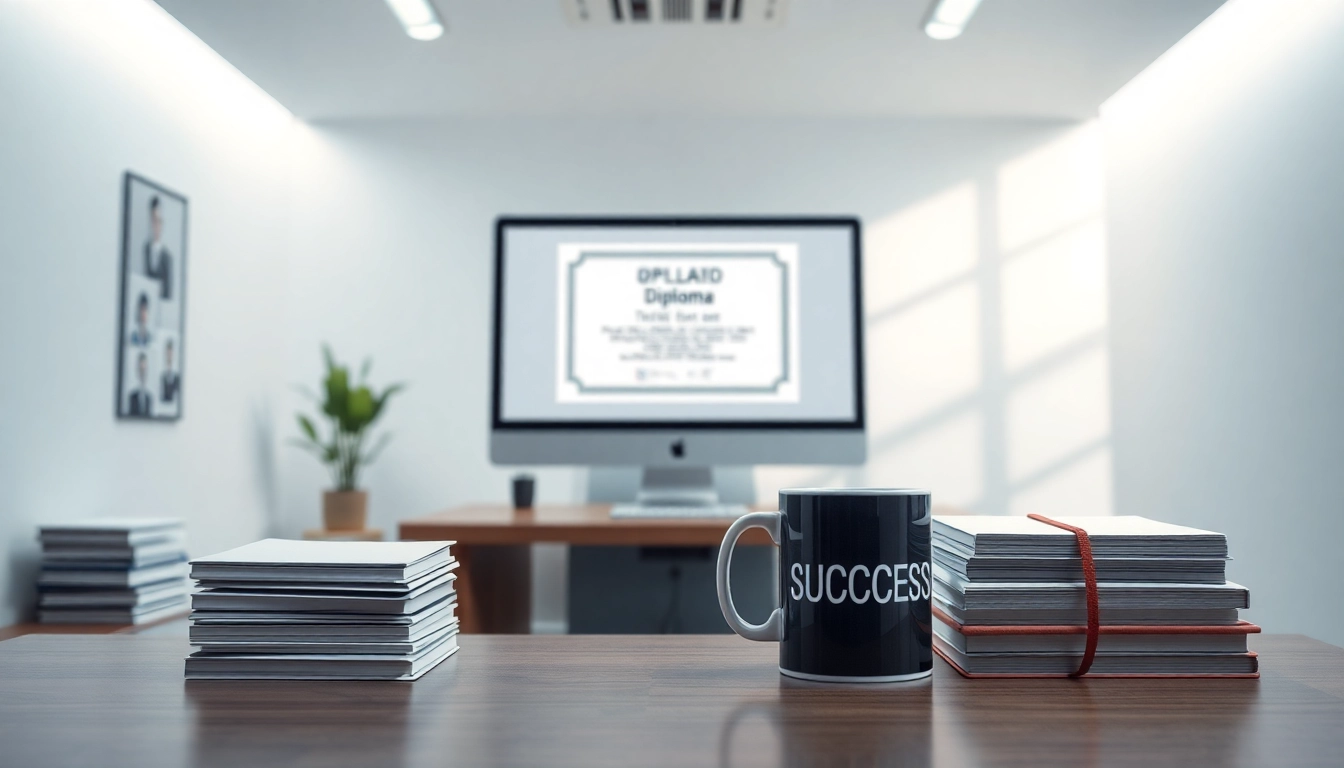 HBO-diploma kopen - Professionele setting met een officieel diploma op een bureau, symbool voor onderwijsprestatie.