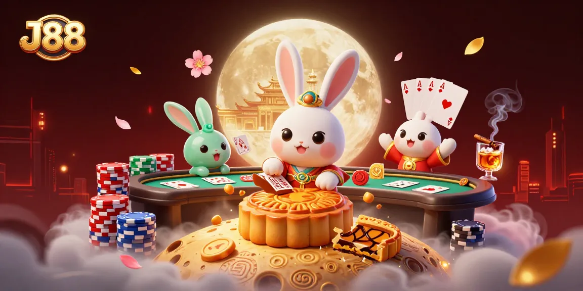 Experience excitement with J88 as the moon rabbit brings casino vibes alive.