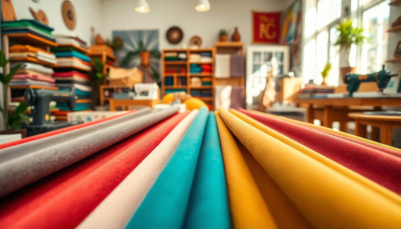 Bekijk goedkope canvas stoffen in een kleurrijke stoffenwinkel met levendige materialen.