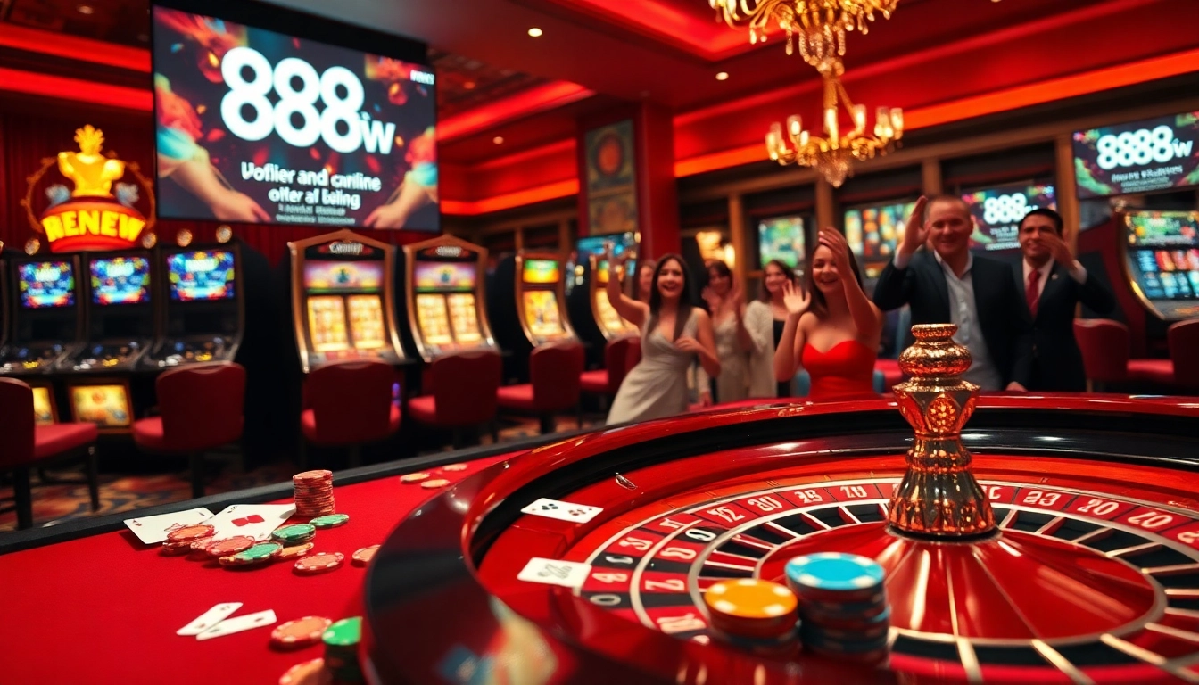 Experience the excitement of 888NEW with colorful gaming elements at a vibrant casino table.