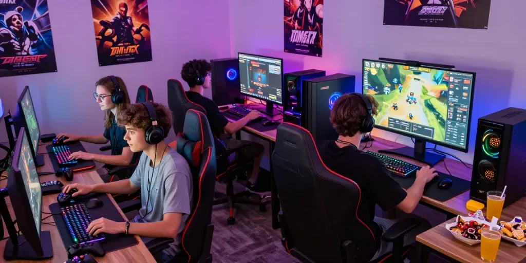 Gamer scene showcasing rokok88 daftar gaming community with intense multiplayer action and vibrant atmosphere.