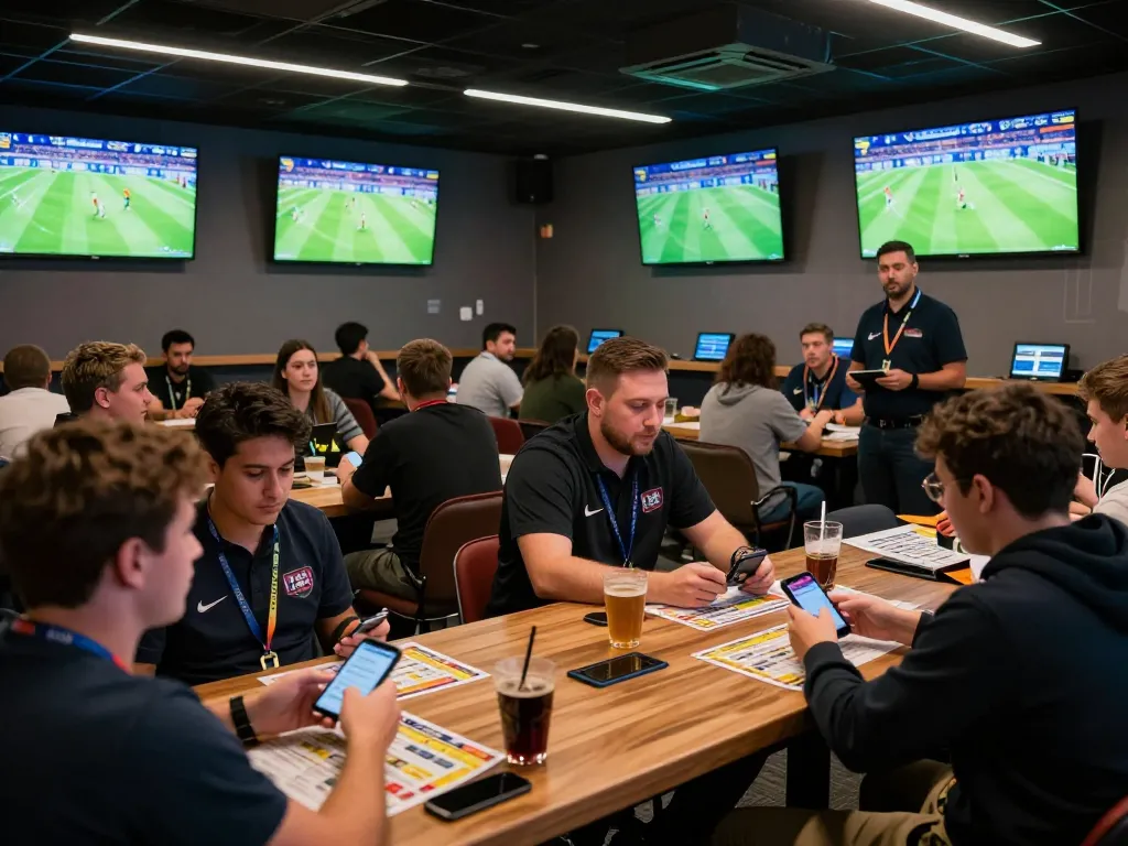 Engaging moments at kèo nhà cái with fans actively placing bets during a live football match.