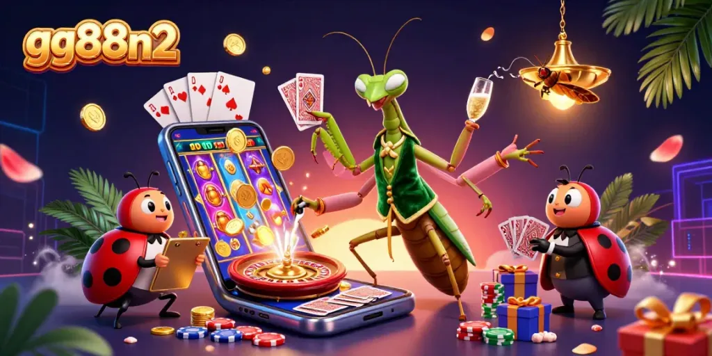 Play and win at gg88n2 with vibrant casino characters in an exciting gambling scene.