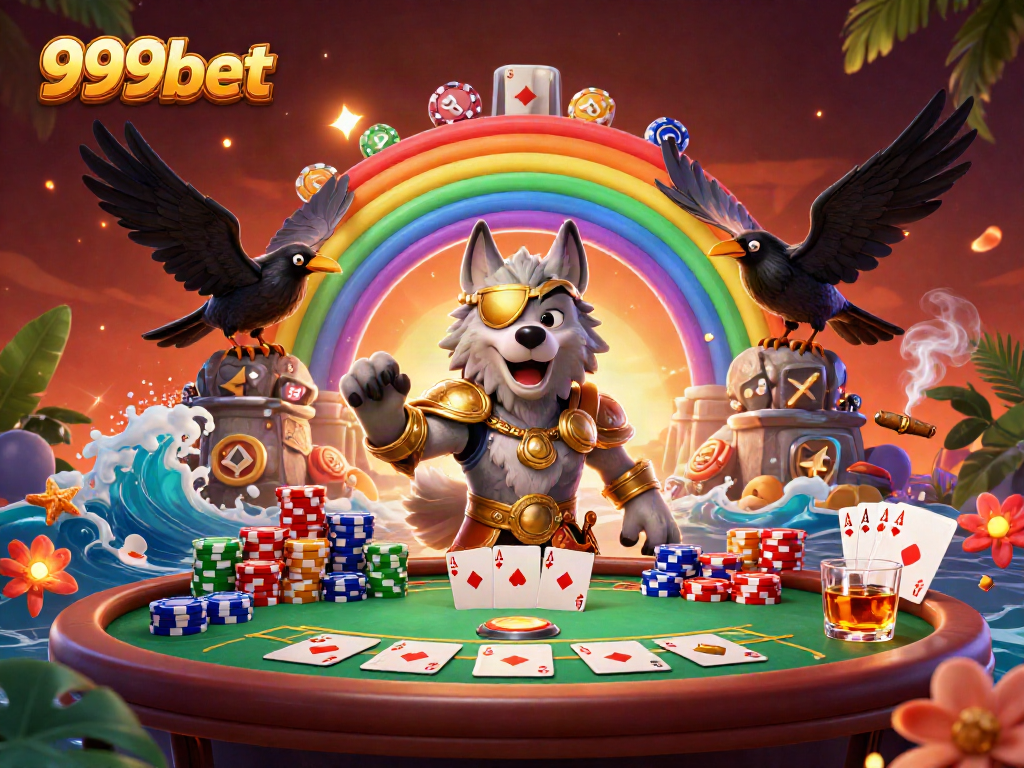 Experience the excitement of 999bet with dynamic Norse characters and vibrant casino elements.