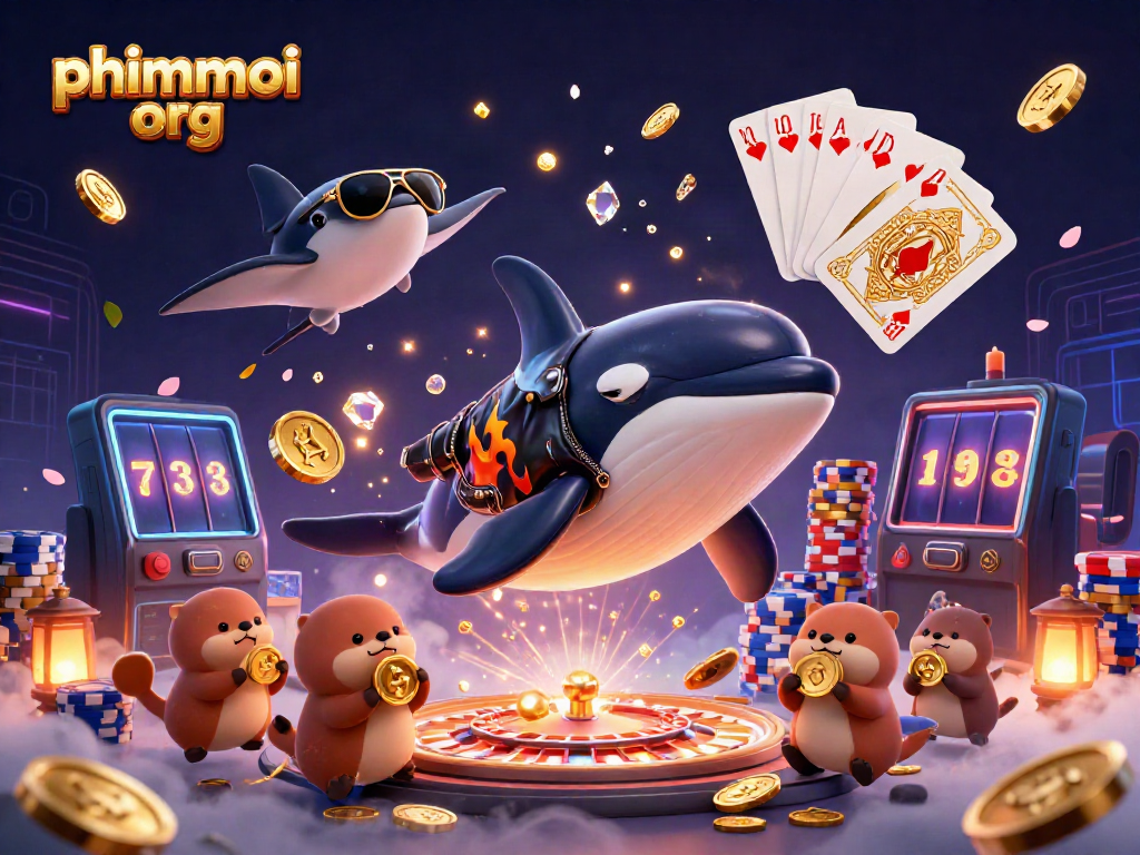 Experience excitement with phimmoi org's thrilling scenes of gaming, featuring vibrant characters and casino elements.