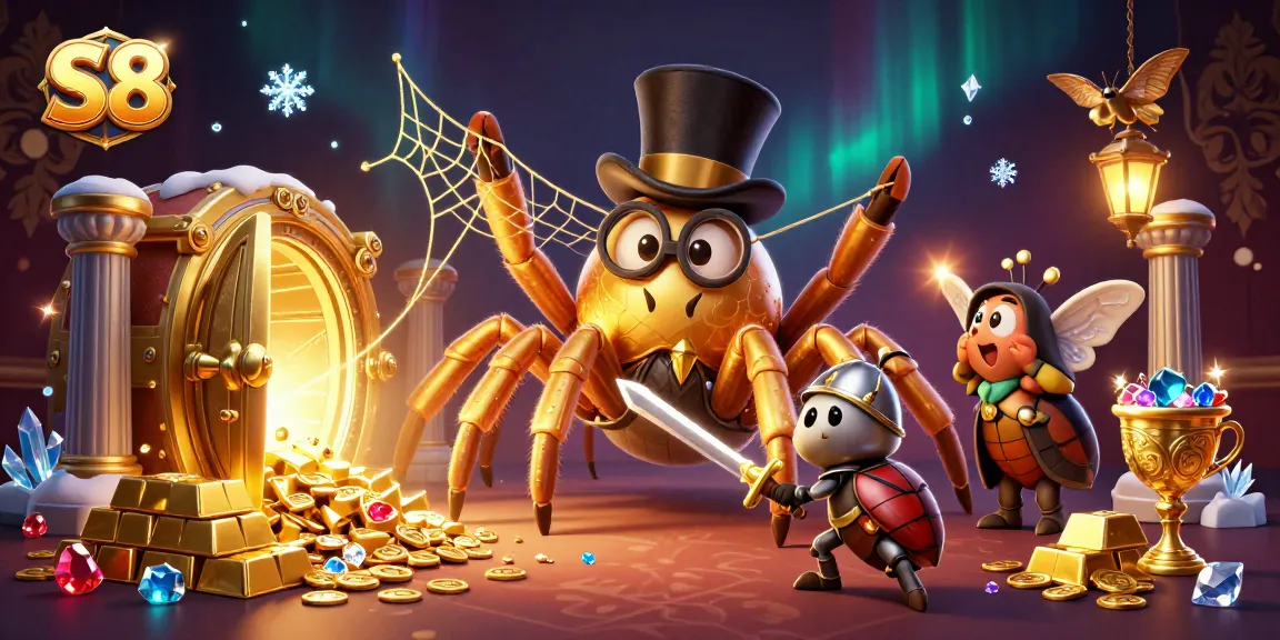 S8 gamblers enjoy vibrant casino action with golden treasures and game elements enhancing excitement.