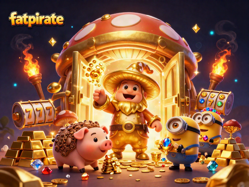 Join the fun at fatpirate casino and uncover hidden treasures in a vivid golden scene.