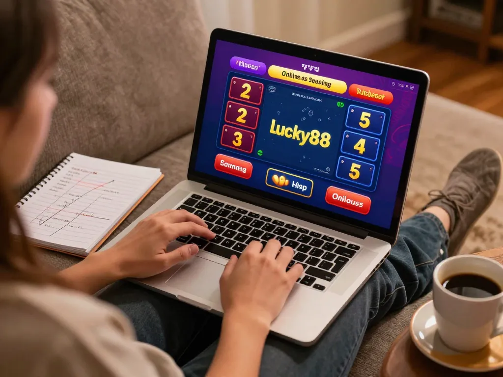 Engaging gameplay on the App Lucky88 displayed on a laptop during an online casino session