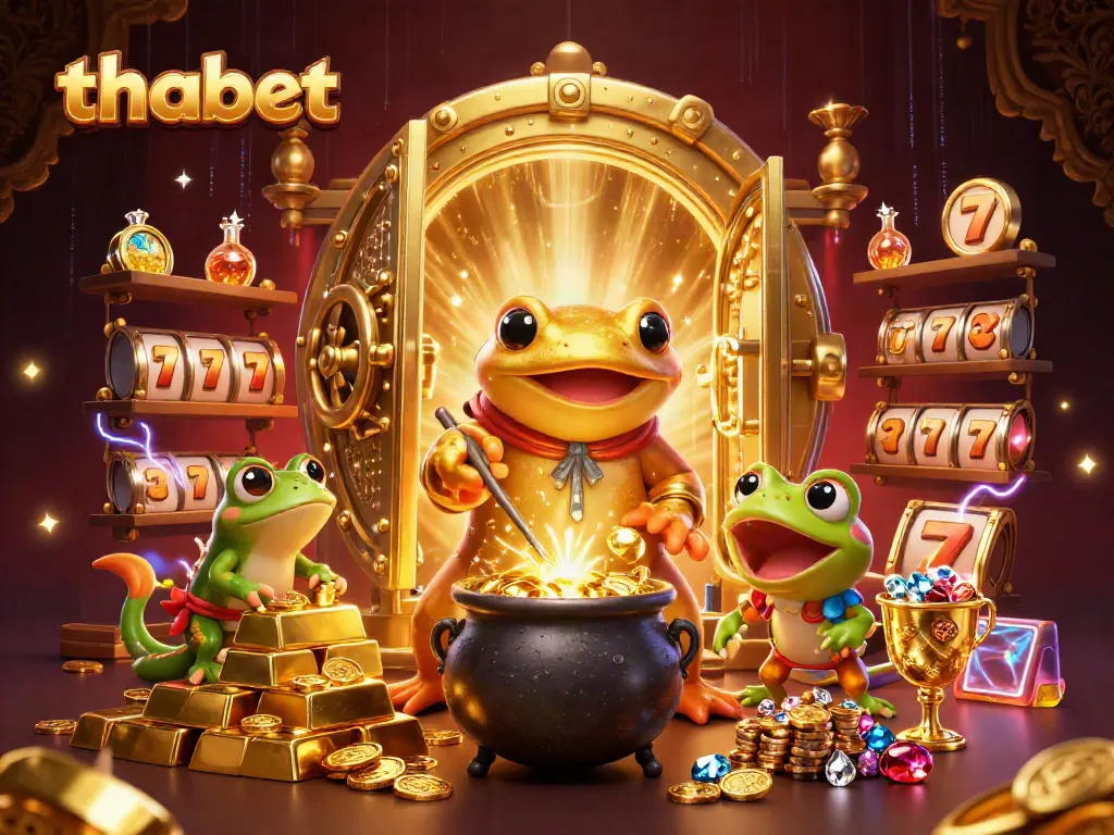 Engage in thrilling gameplay with thabet as a golden alchemist transforms base metals into coins among slot elements.
