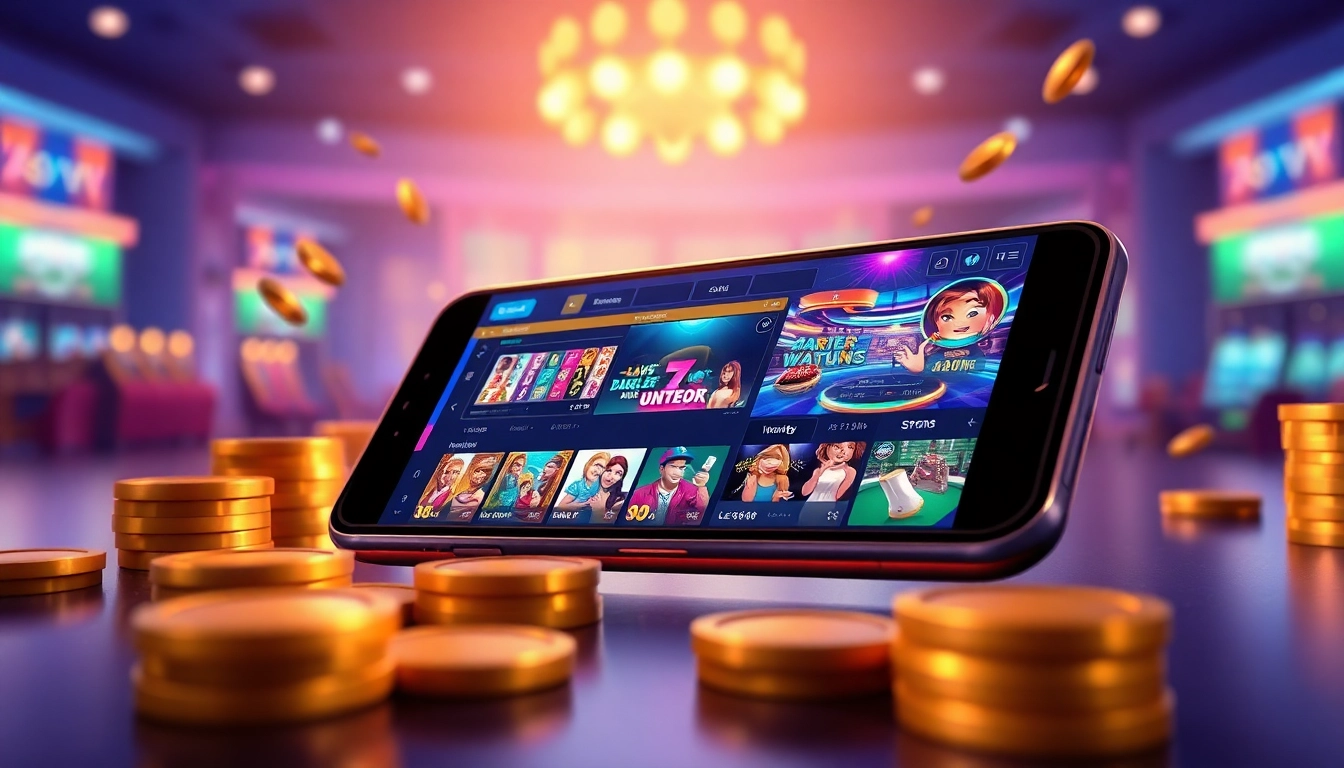 Experience 5V5V online betting on a sleek smartphone showcasing vibrant casino games and live action.