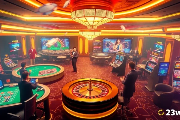 Engaging 23win online casino scene with vibrant games and thrilling atmosphere.