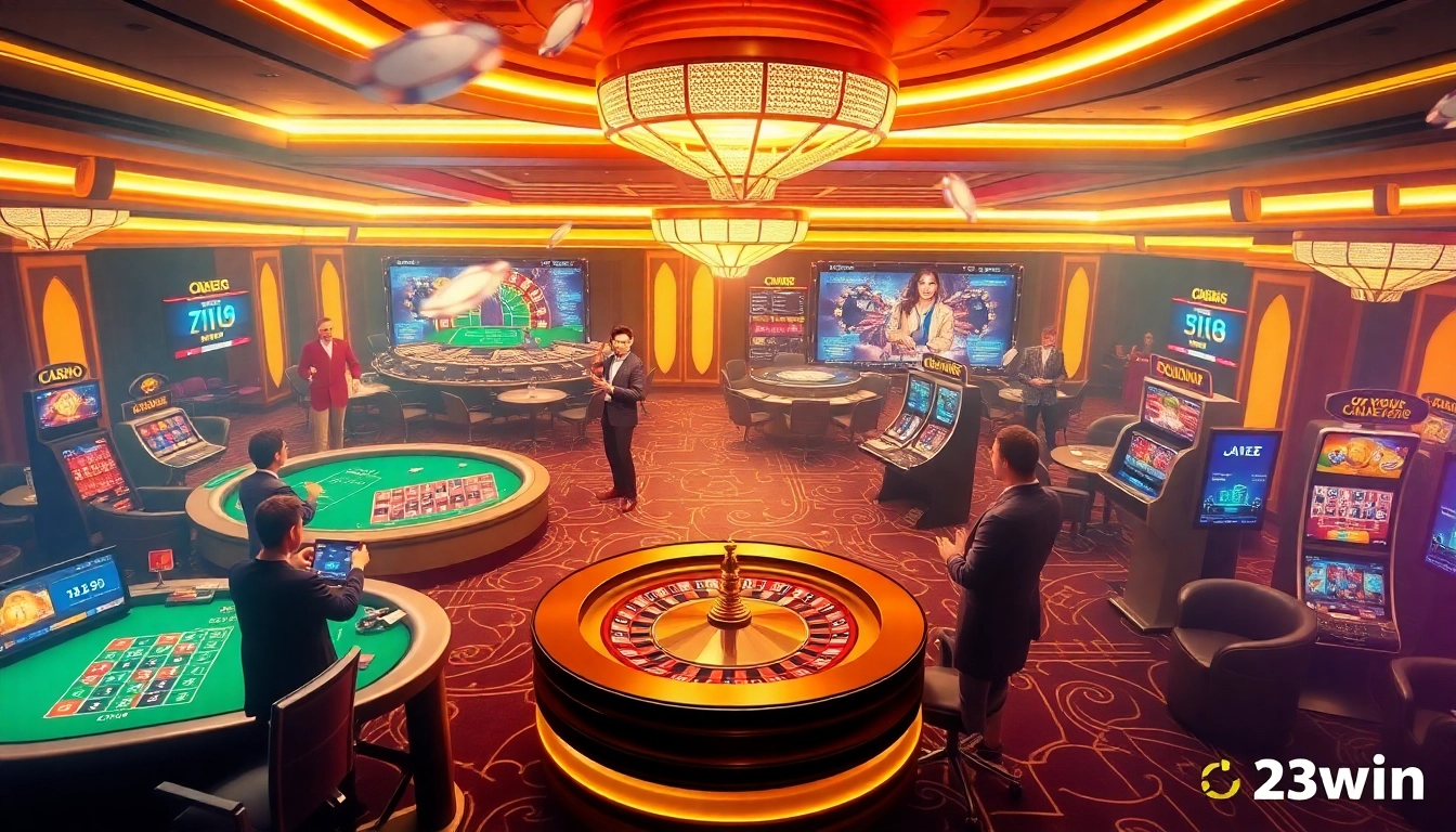 Engaging 23win online casino scene with vibrant games and thrilling atmosphere.