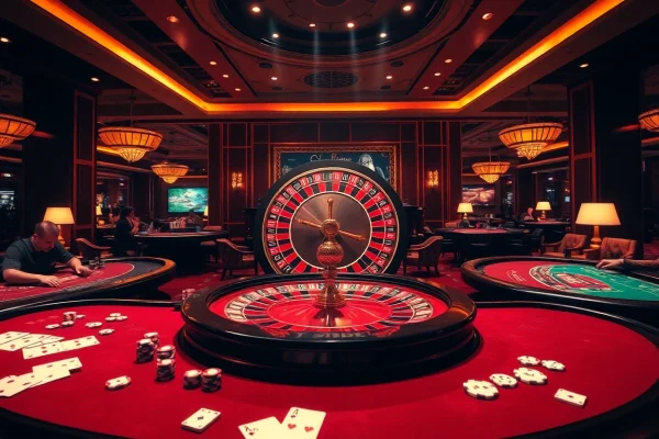 Experience the thrill of gambling at Nhà Cái 9BET with a vibrant casino scene featuring roulette, poker, and luxury.