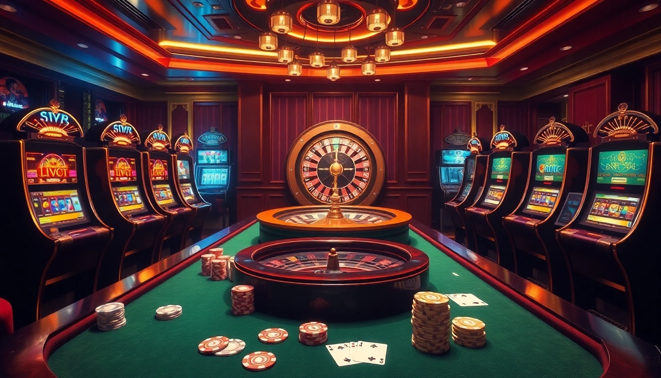 S8.boston casino scene showcasing luxury gaming tables, vibrant slot machines, and exciting roulette wheel.