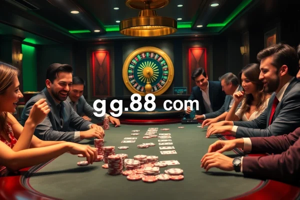 Experience the thrill of winning at GG88 com with players engaged at a vibrant poker table.