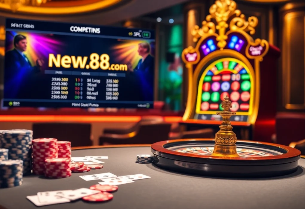 Experience thrilling excitement at new88.com with engaging poker games and vibrant casino visuals.
