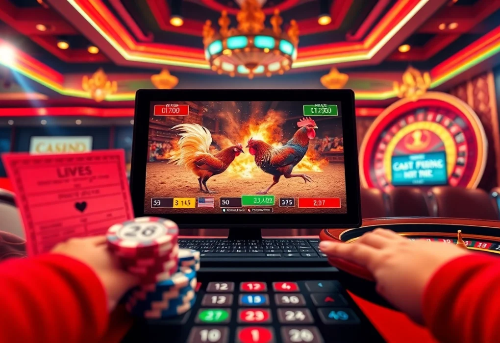 Experience the thrill of đá gà trực tiếp with dynamic betting visuals and live action.