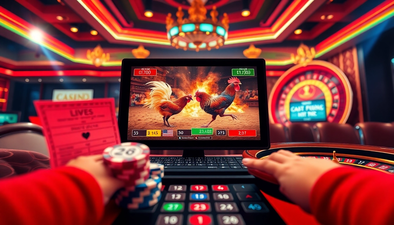 Experience the thrill of đá gà trực tiếp with dynamic betting visuals and live action.