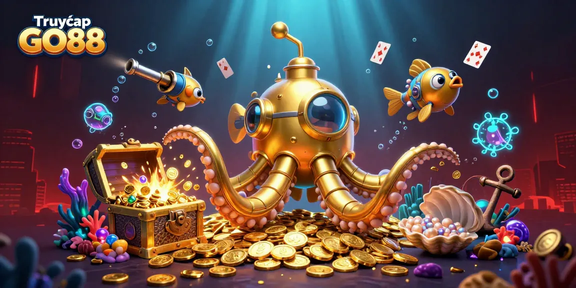 Truy cập GO88 and enjoy a thrilling underwater treasure adventure in a vibrant casino environment.