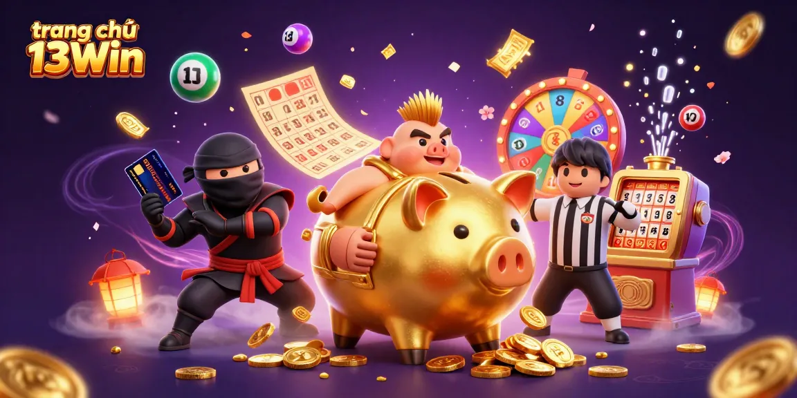 Experience excitement at trang chủ 13Win with a vibrant casino illustration featuring dynamic characters and game elements.