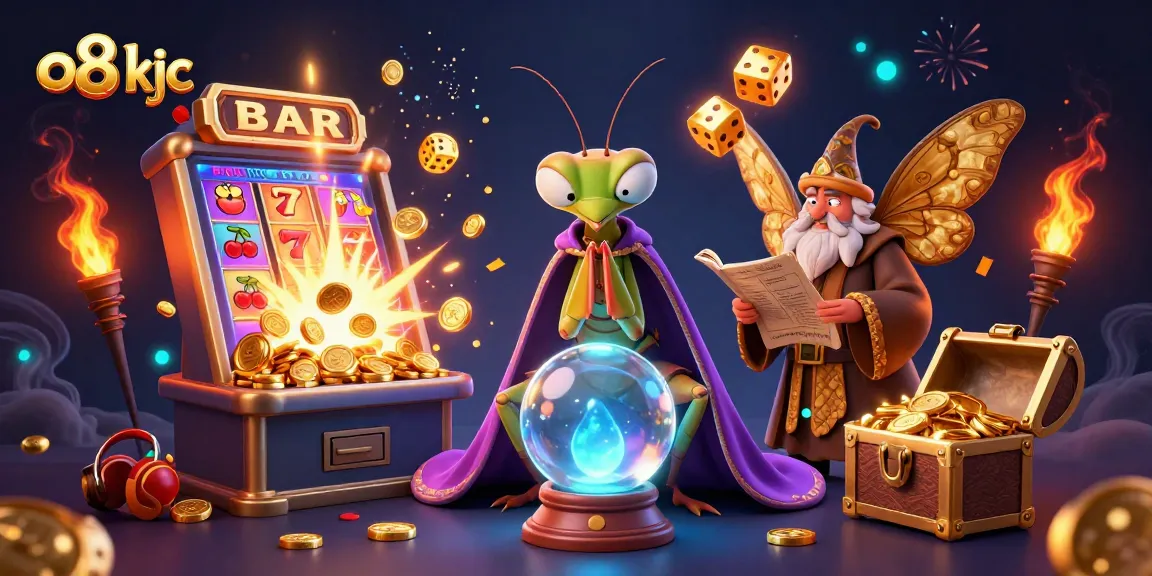 Experience thrilling gameplay with O8 KJC's vibrant casino scene featuring a magical fortune teller.