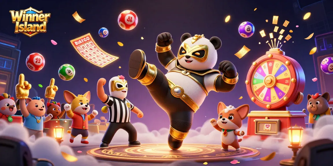Play exciting casino games like Winner Island with colorful lottery elements and lively characters.