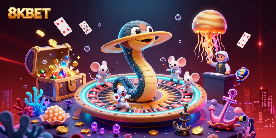 Engage with thrilling bets at 8KBET, featuring dazzling gambling elements and cosmic characters.