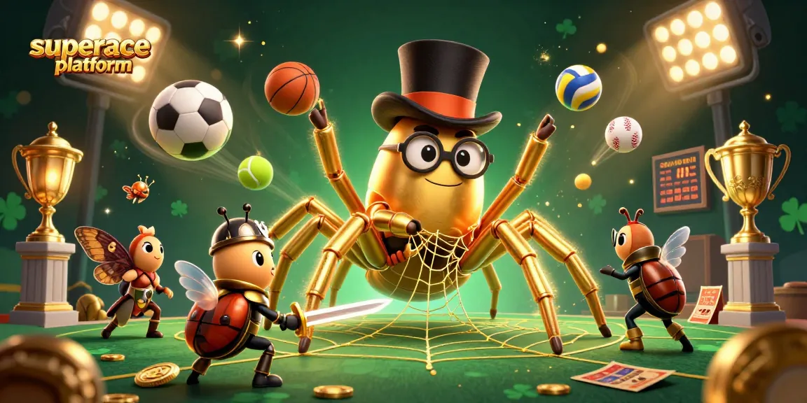 Engage with the superace platform in a vibrant scene featuring dynamic sports and casino elements.